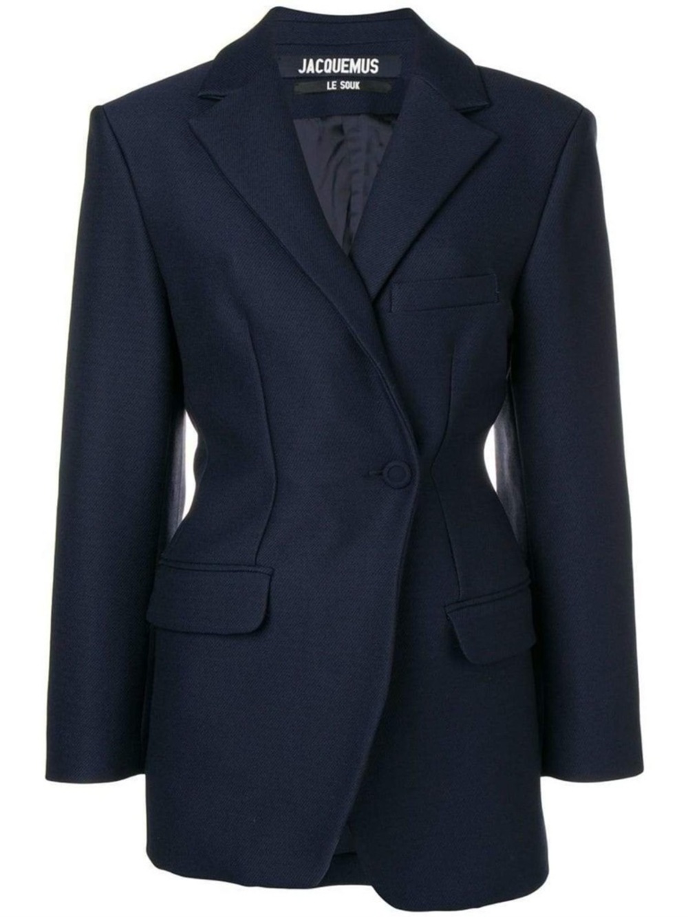 Jacquemus La Veste de Costume Asymmetric Blazer Navy Size 42 NWT! $865